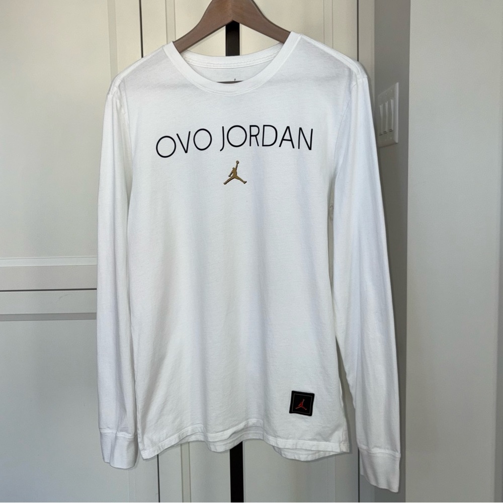 OVO X Jordan Long Sleeve White Tee Size Medium